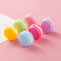 5pcslot cute colorful mini macaron resin charms with hook key chain diyjewelry making charm keychain accessories wholesale