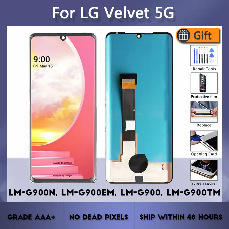 

Original For LG Velvet 5G G9 G900 LM-G900N LCD Display Touch Screen Digitizer Assembly Replacement Part Free Tools