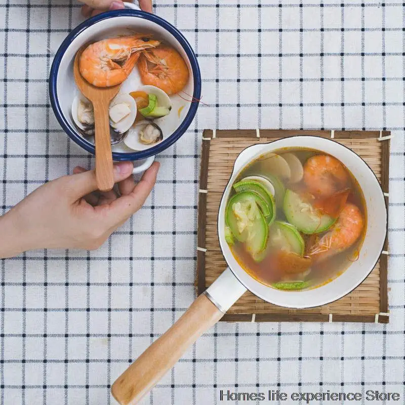 Новый эмалированный горшок для лапши быстрого нагрева посуда молока бытовой