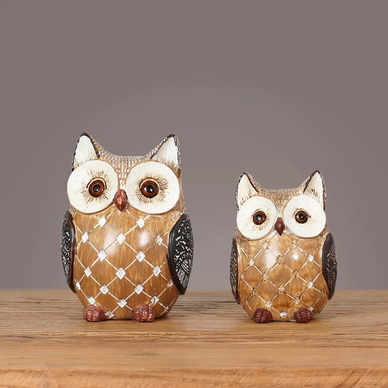 Ретро Ностальгический Декор совы статуэтки животных полимерные миниатюры