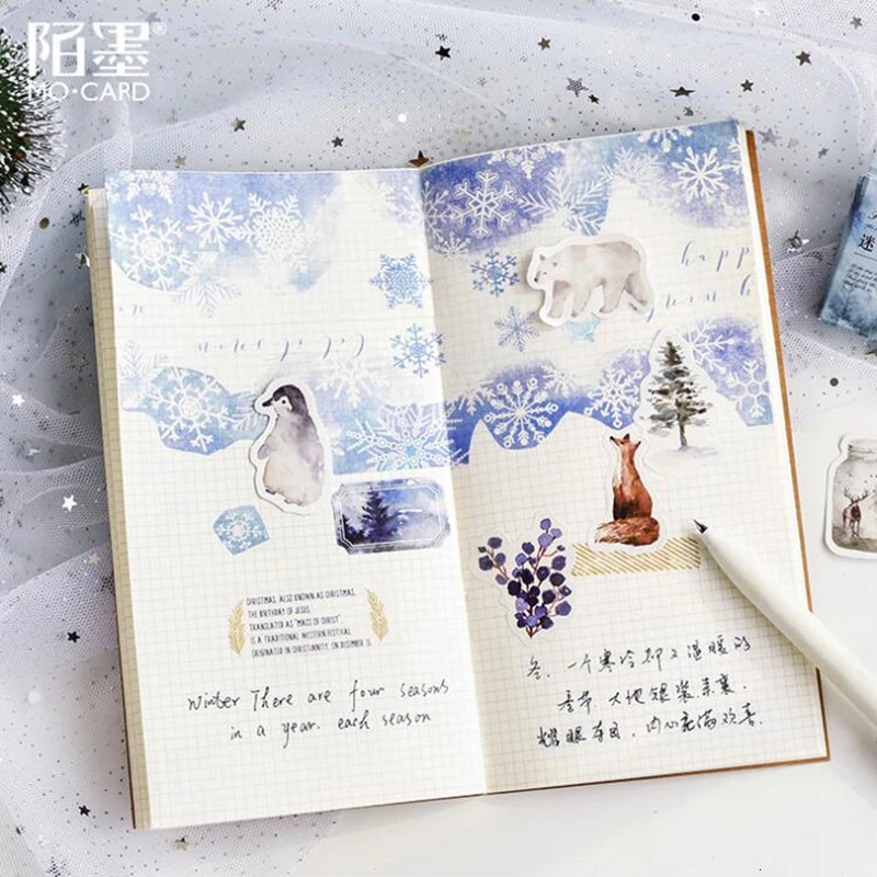 46 шт./упак. лес в тумане офисные наклейки Decoracion в коробке Скрапбукинг DIY офисные канцелярские школьные принадлежности