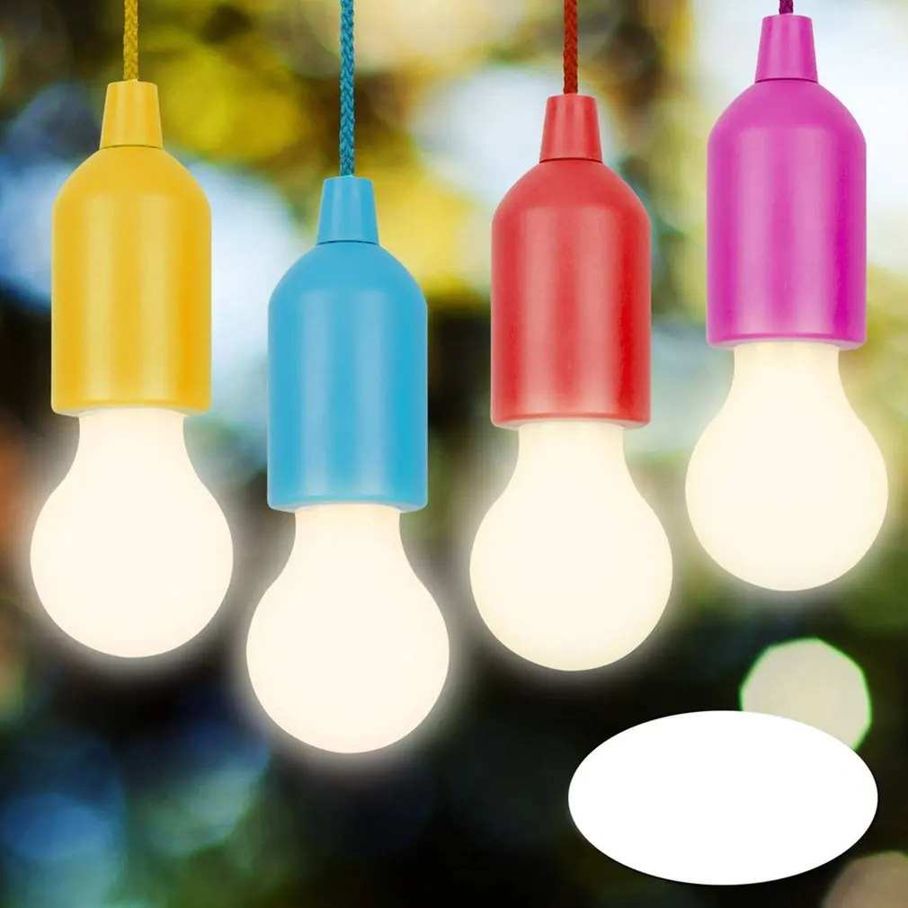 

Portable LED Colorful Light Bulb Chandelier Pull Cord Light Bulb Outdoor Garden Party Wedding Hanging LED Light Lamp