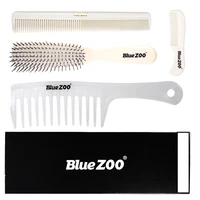 blue zoo wide tooth comb ribs comb large tooth comb heat resistant anti static hairdressing comb white 4 piece set 9