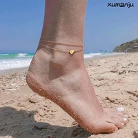 anklet cuban link anklet fashion heart letter anklet summer beach love letter pendant anklet wholesale bling boho amklet jewelry