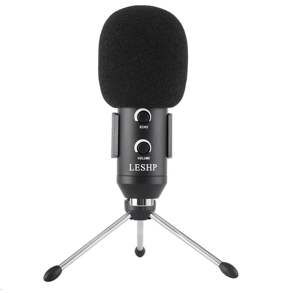 LESHP черный конденсатор реверберации громкости сети K песня специальный микрофон