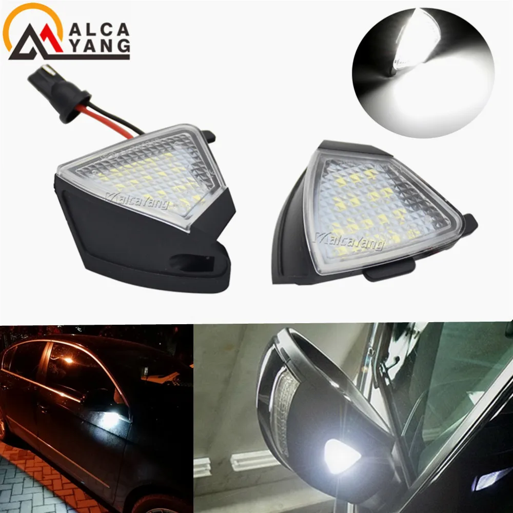 2Pcs Canbus LED Auto Puddle Lamp for Volkswagen VW Passat B6 CC Touran Jetta MK3 Golf 5 LED Car Under Side Mirror Lihgts
