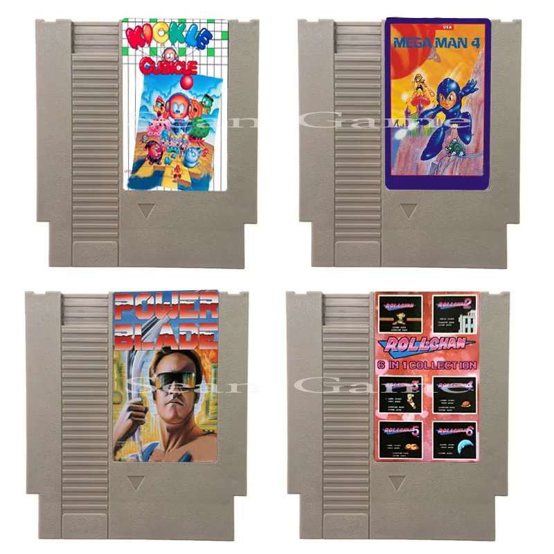 Превосходное качество Kickle Cubicle/Mega Man 4/Power Blade/Rollchan 6 в 1 72 контактный игровой