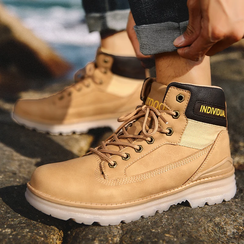 

Shoe Casual Man Mens Boots Casual High Top Shoes Men Man Fashion Winter Sneakers For Sports Leisure Men's Hot Leather Flat