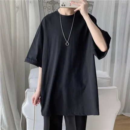 

Short sleeves for women with comfortable, light and loose fit solid round neck