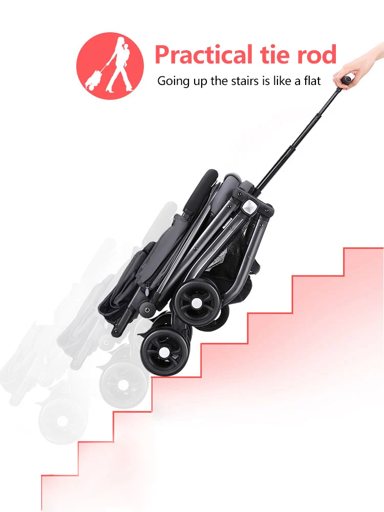 Детская коляска Ультра Легкая Складная может сидеть Лежащая детская портативная