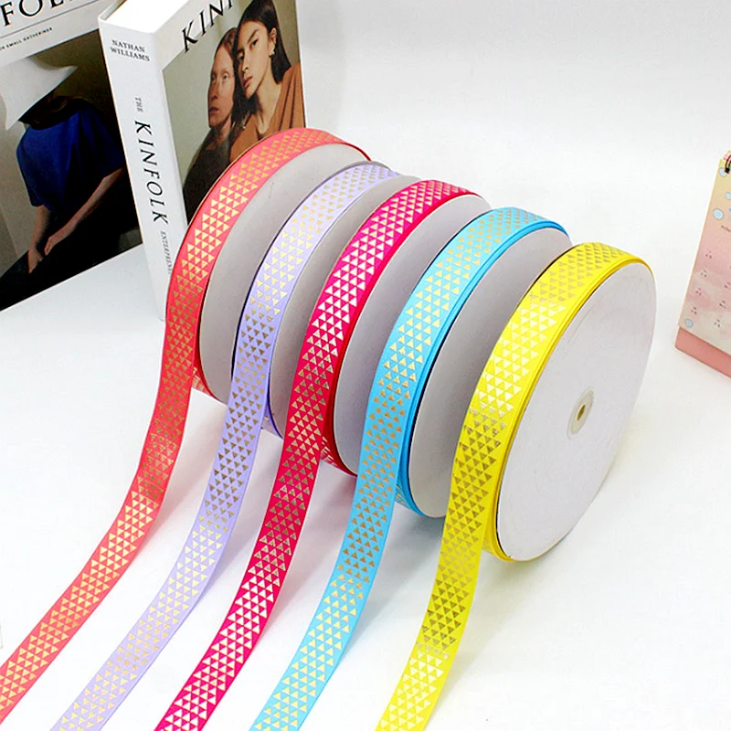 HL 5 ярдов 25 мм Bronzing Grosgrain лента DIY Ручная работа Подарочная коробка Упаковка Пояс