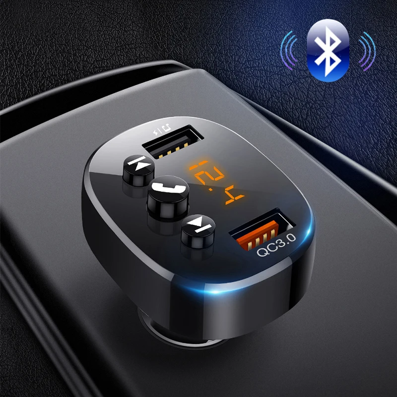 FM-модулятор Bluetooth 5 0 автомобильный комплект громкой связи аудио mp3-плеер с двойным