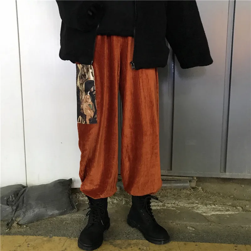 Однотонные Вельветовые женские брюки Lychee для девушек винтажные