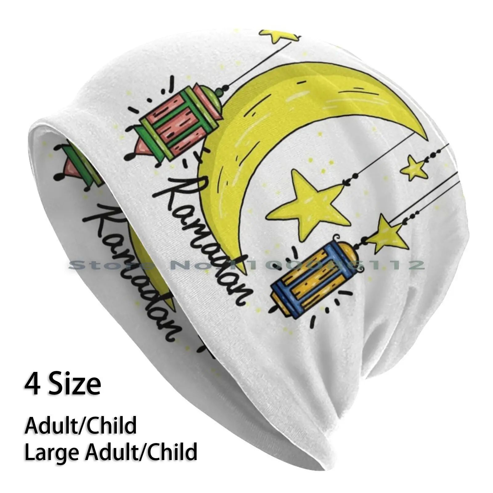 

Ramadan Mubark Helal & Stars Beanies Knit Hat Ramdan Mubark Kareem Helal Lantern Yellow Muslim Colors Beautiful Tasbeeh Little