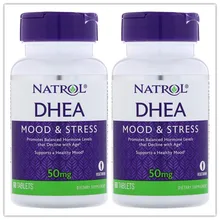 2pcs Natrol DHEA Mood & Stress 50 mg 60 Tablets Calcium Promote Balanced Hormone Levels That Decline With Age  FREE SHIPPING