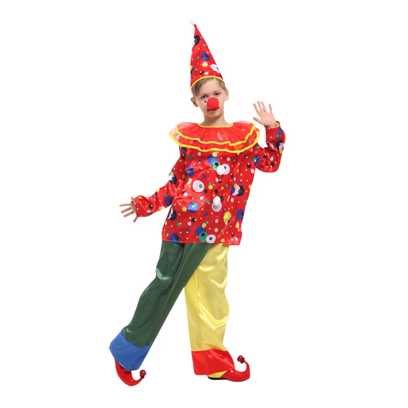 Детская одежда на Хеллоуин Клоуна для детей Костюм маленьких мальчиков и девочек
