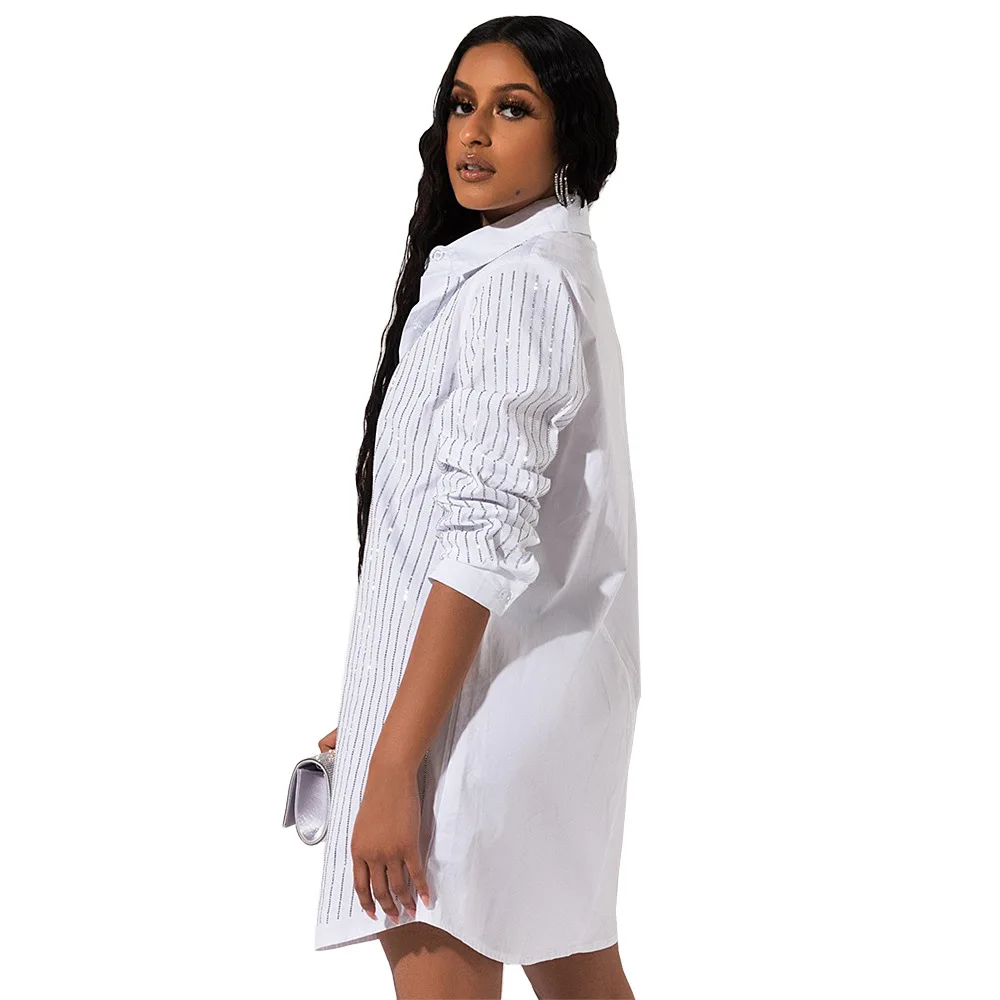 Женское платье рубашка с длинным рукавом зимнее асимметричное свободное в