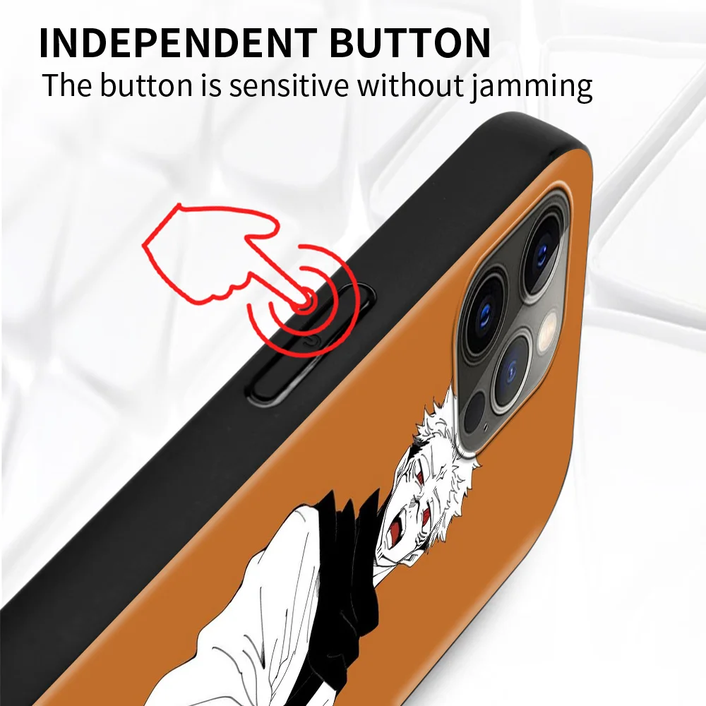 

Phone Case For iPhone 12 11 Pro X Xs Max XR 8 7 Plus Soft Cover Cool Anime Jujutsu Kaisen Black Shell