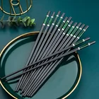 10 пар в комплекте; Китайская палочка для еды из металлического сплава изумрудно-зеленый Non-slip палками посуда набор палочек для еды Ресторан семейный Кухня инструмент