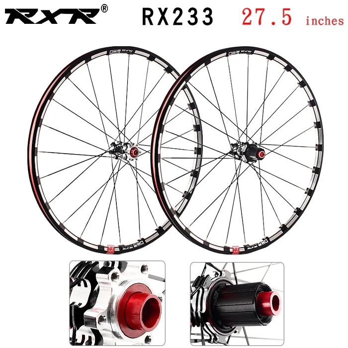 27.5 black 100x142mm RXR 27," RX233 колесная карбоновая ступица MTB дисковый тормоз 5 подшипников комплекты велосипедных колес горный велосипед 7-11Speed через ось/QR MTB колеса - Цвет: 27.5 black 100x142mm