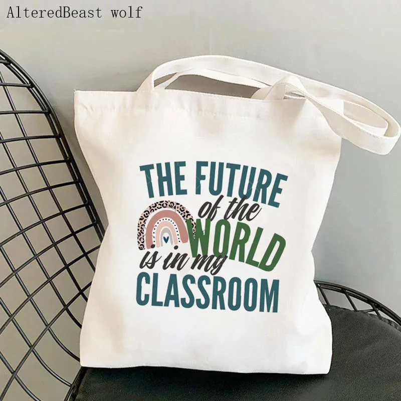 

Women Shopper bag My classroom Printed Kawaii Bag Harajuku Shopping Canvas Shopper Bag girl handbag Tote Shoulder Lady Bag