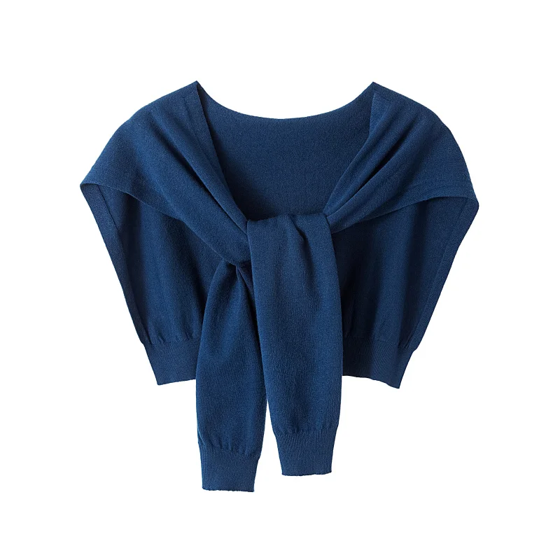 

Knitted Women Scarves Sold V-Neck Bow Short All Match Casual Female Pashmina Outwear Tops