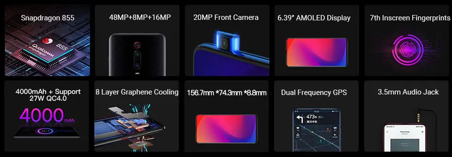 Смартфон Xiaomi Redmi K20 Pro с глобальной прошивкой, 6 ГБ, 128 ГБ, Восьмиядерный процессор Snapdragon 855, 4000 мА/ч, всплывающая Передняя 48мп задняя камера AMOLED 6,39"