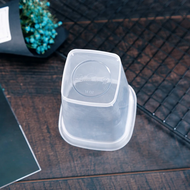 50 шт. одноразовые квадратные красные чашки для молока и чая 500 мл|Одноразовые