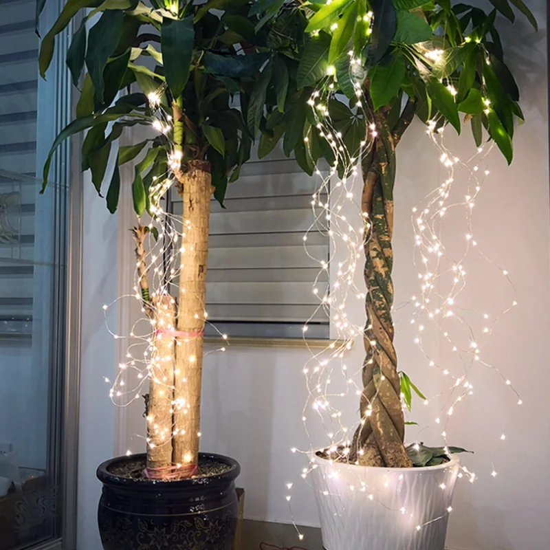 

200LEDs Vines Lights Copper Wire Branch Lights Led Fairy String Lights Battery Supply Cafe Christmas Wedding Party Decoration