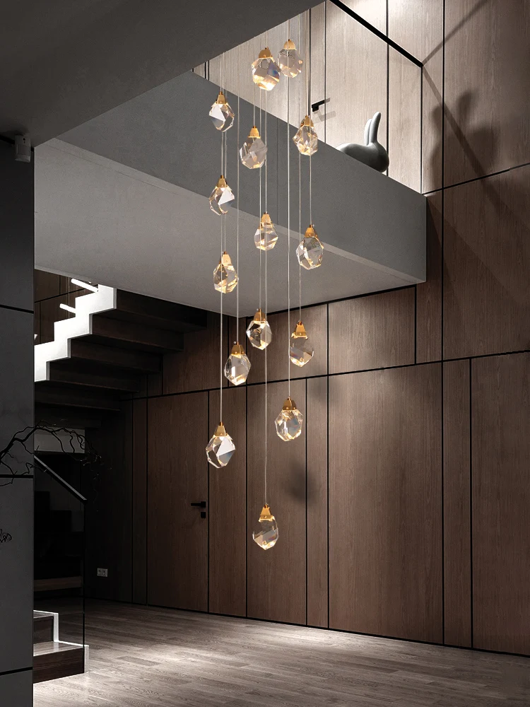 Современная Люстра для лестницы в скандинавском стиле Длинные светодиодные