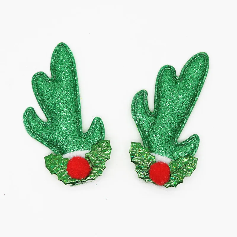 16 шт. Рождественские оленьи блестящие кожаные нетканые ткани для заколок волос