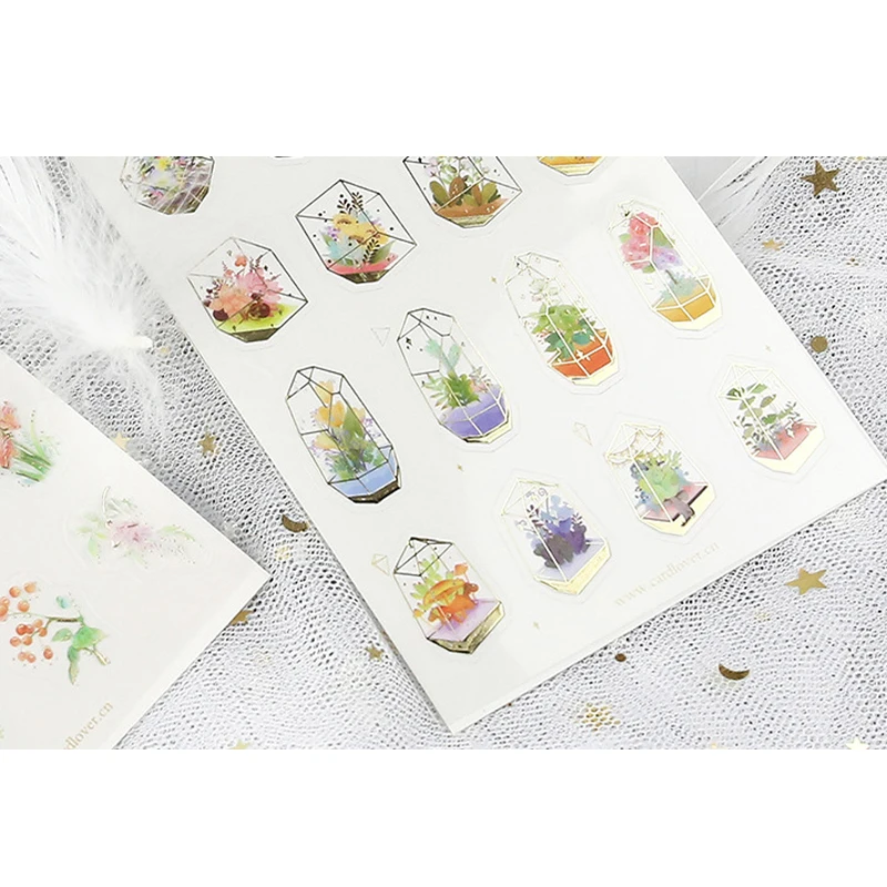 

Скандинавская Ретро Серия декоративных наклеек «сделай сам», стеклянные цветочные наклейки для комнаты, наклейки для украшения дома