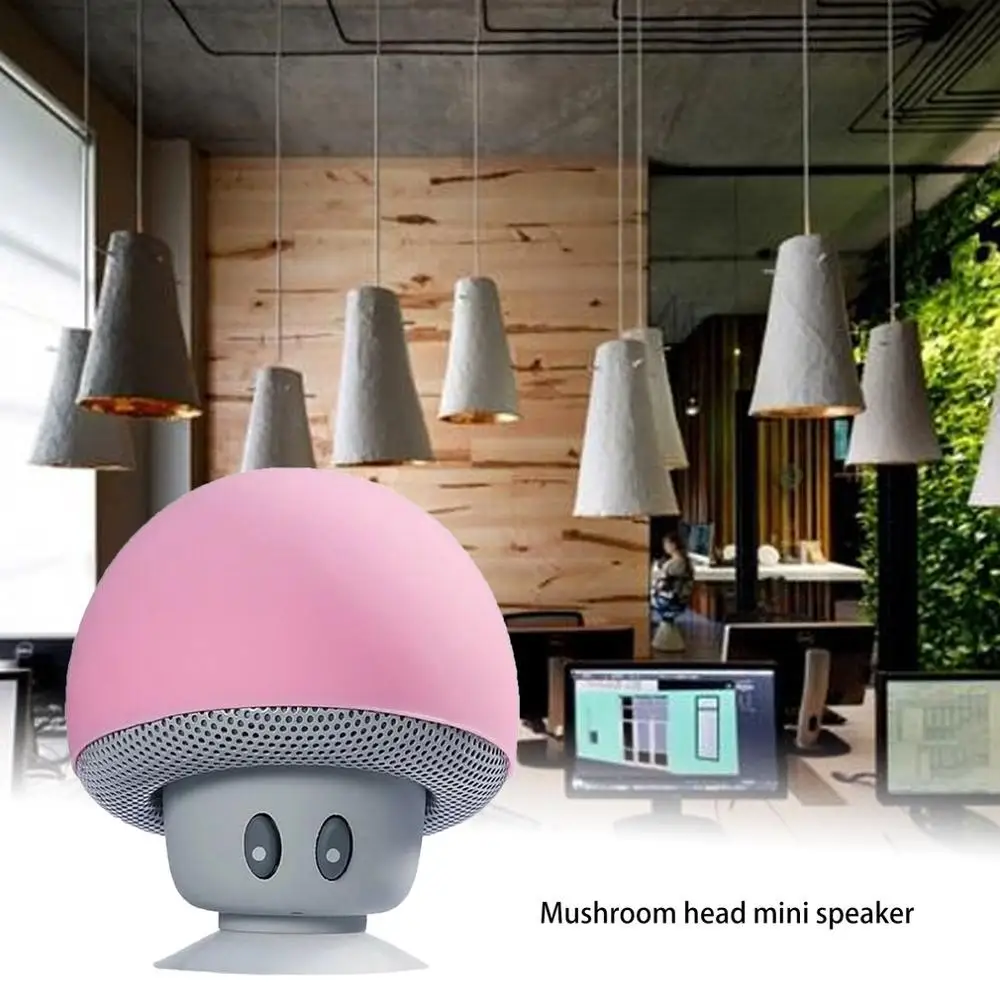 Беспроводная Bluetooth колонка с мультяшным рисунком грибов Водонепроницаемая мини
