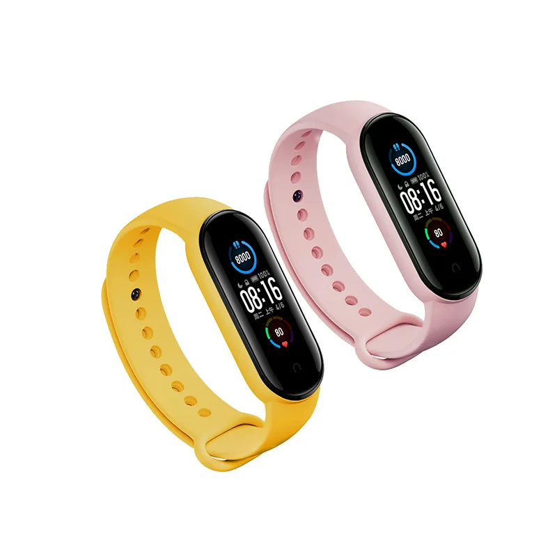 

2pcs For Xiaomi Mi Band 5 Tpu Silicone Replacement Wristband Bracelet Strap 3pcs For Xiaomi Mi Band 5 Pure Color Strap