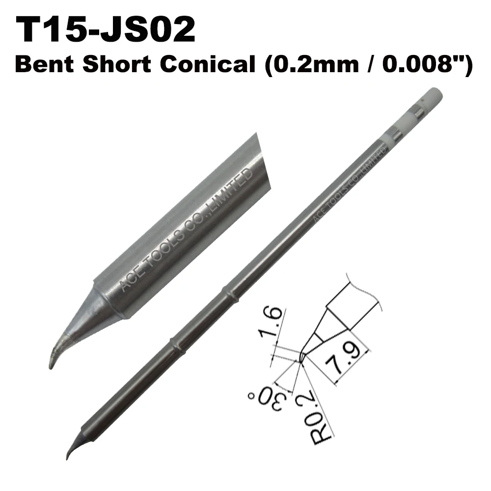 10 PCS T15-JS02 Bent Replace Soldering Tip for HAKKO FM-203 FM-204 FM-206 FX-951 FX-950 FX-952 FX-9501 FM-2028 FM-2027 FM-2021