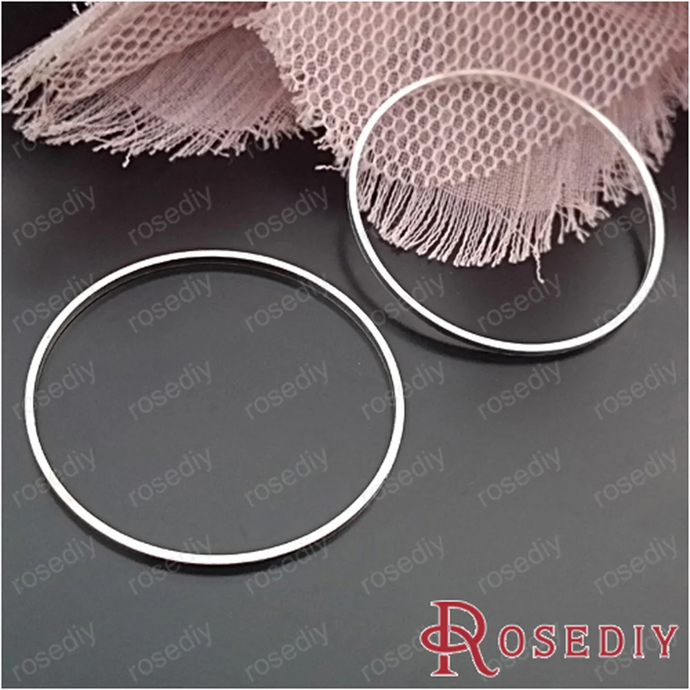 Закрытые посеребренные латунные кольца для бижутерии Rosediy