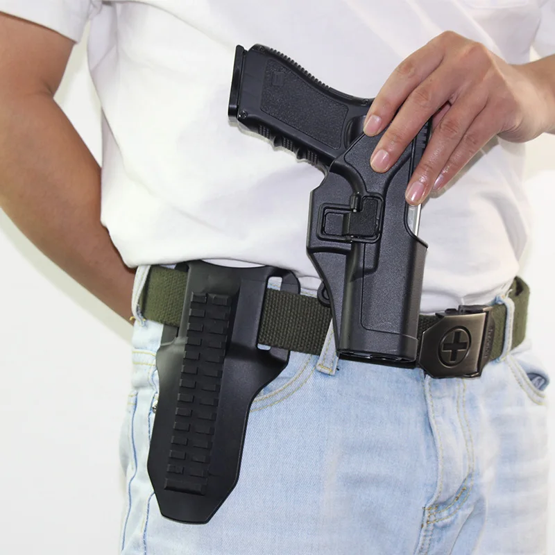 

Высокий Низкий Регулируемый QLS кобура адаптер для Glock 17 19 Кобура Универсальный всадник ремень петля пистолета платформа для быстрого отсоед...