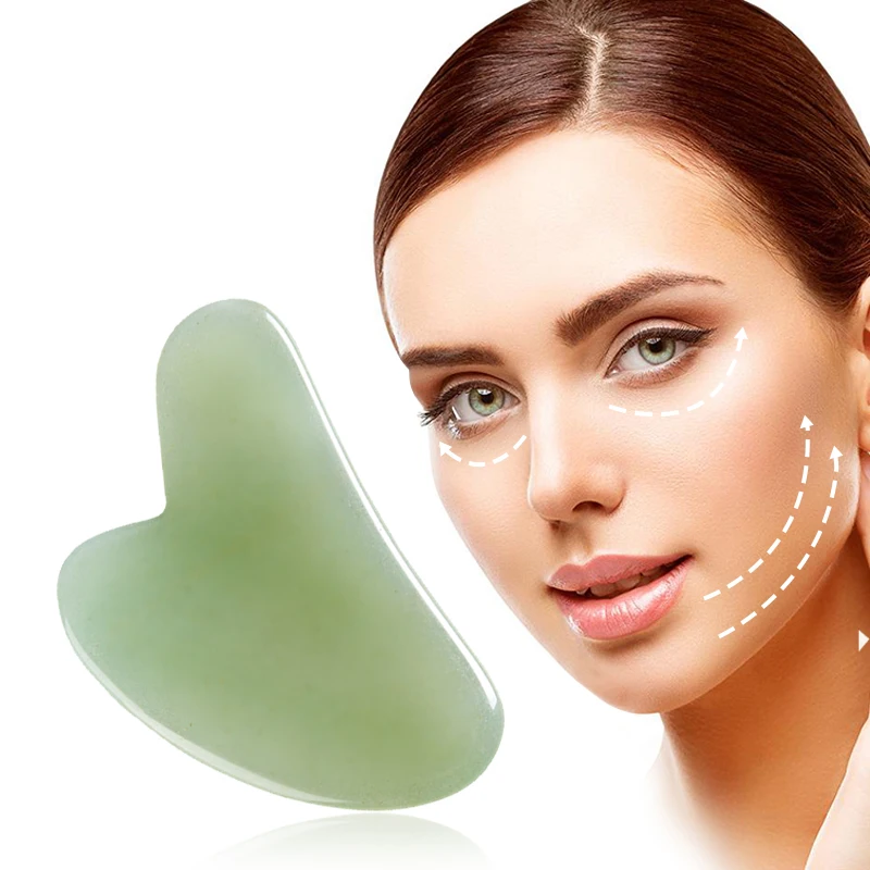 

Natural Jade Gouache Scraper Face Lifting Massager for Face Gua Sha Facial Neck Sliming Smooth Skin Beauty Tool Wrinkle Remover