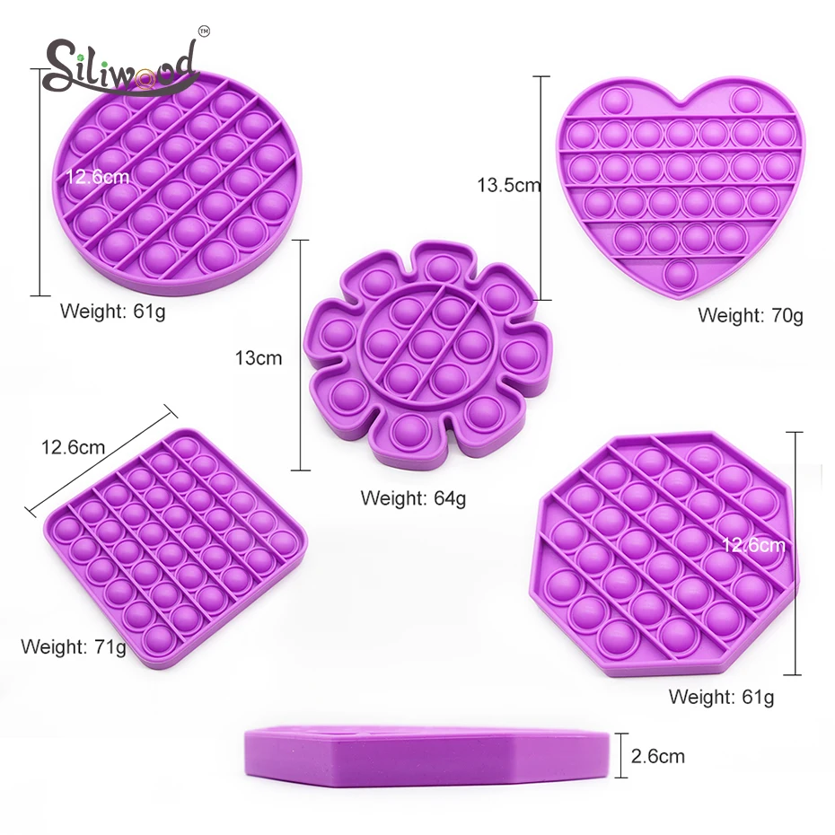 

1pc Push Bubble Fidget Sensory Toy Autism Special Needs Stress Reliever Helps Relieve Stress And Increase Focus Soft Squeeze Toy