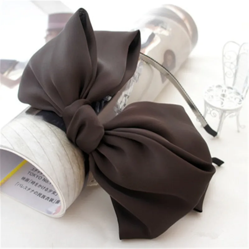 

New Korean Elegant Silk Big Bow Hair Clip Hair Band Fashion Headband Women Girls Sweet Hairband Hair Accessories