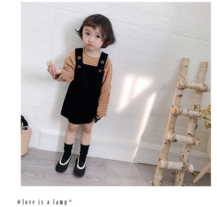 Детские платья для девочек повседневное вельветовое платье на бретелях