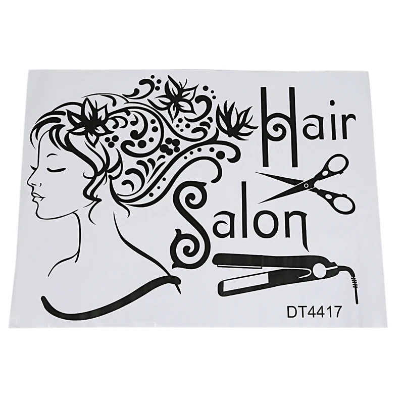 Promotion--Wall Decals Beauty Salon Hair Fashion Girl Woman Haircut Scissors Hairdressing Barbershop PVC Sticker Wall Deco | Дом и сад
