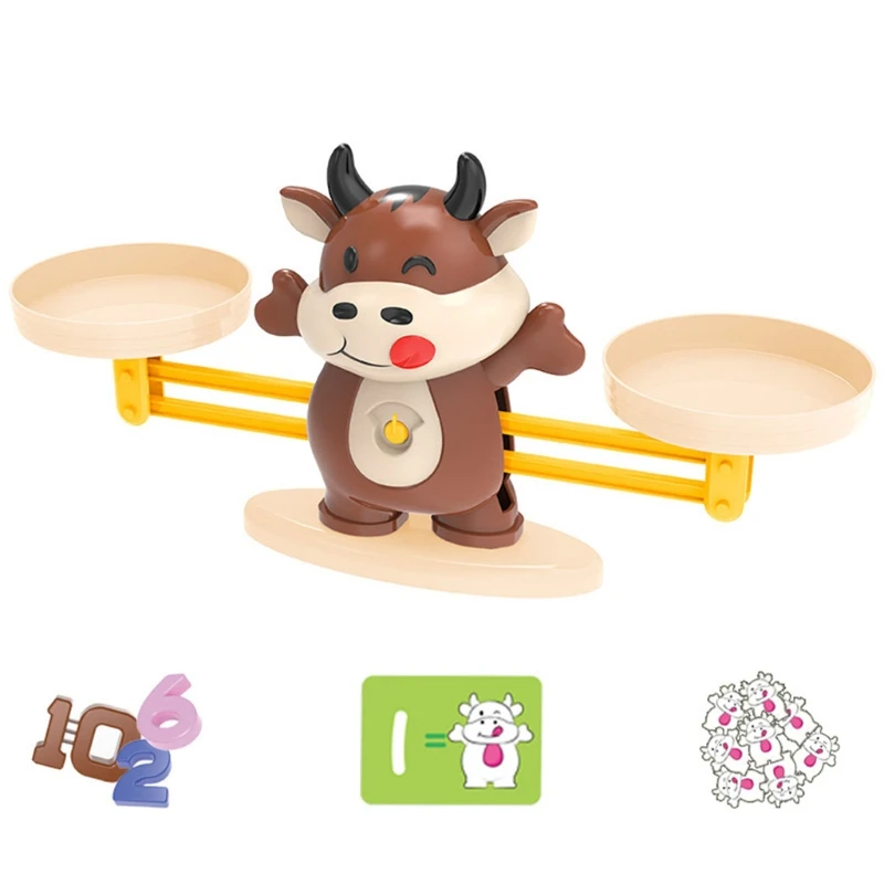 

Montessori Children Toys Tianping Cattle Math Animal Match Balancing Scale Balance Game Baby Kids Learning Educational Toy Gifts