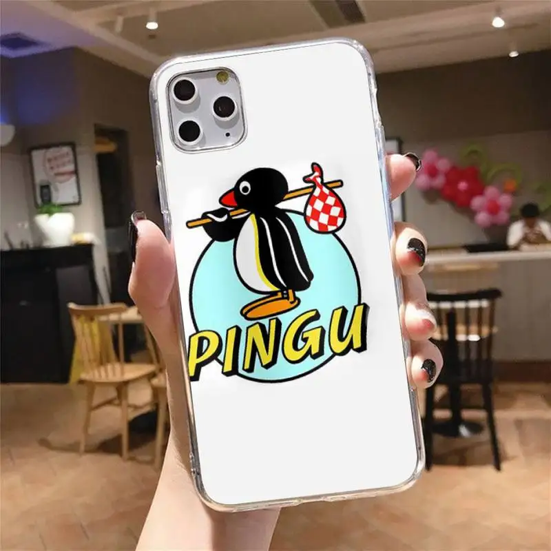 

Noot noot pingu Phone Case Transparent for iPhone 6 7 8 11 12 s mini pro X XS XR MAX Plus cover funda shell