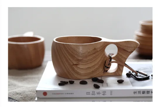 

Fashion Wooden Tableware Rubber Wood Milk Cup Wooden Coffee Cup Home Decoration Environmental Protection Simple Gift