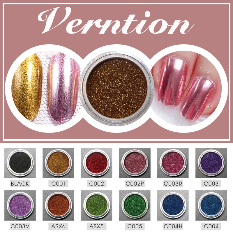 Голографическая пудра для ногтей Verntion блестящая голографическая Радужная