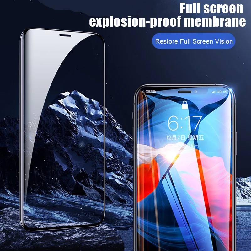 

New 2 Pcs Tempered Glass Screen Protector Full Cover Film Scratch-resistant for iPhone 11 Pro Max DOM668