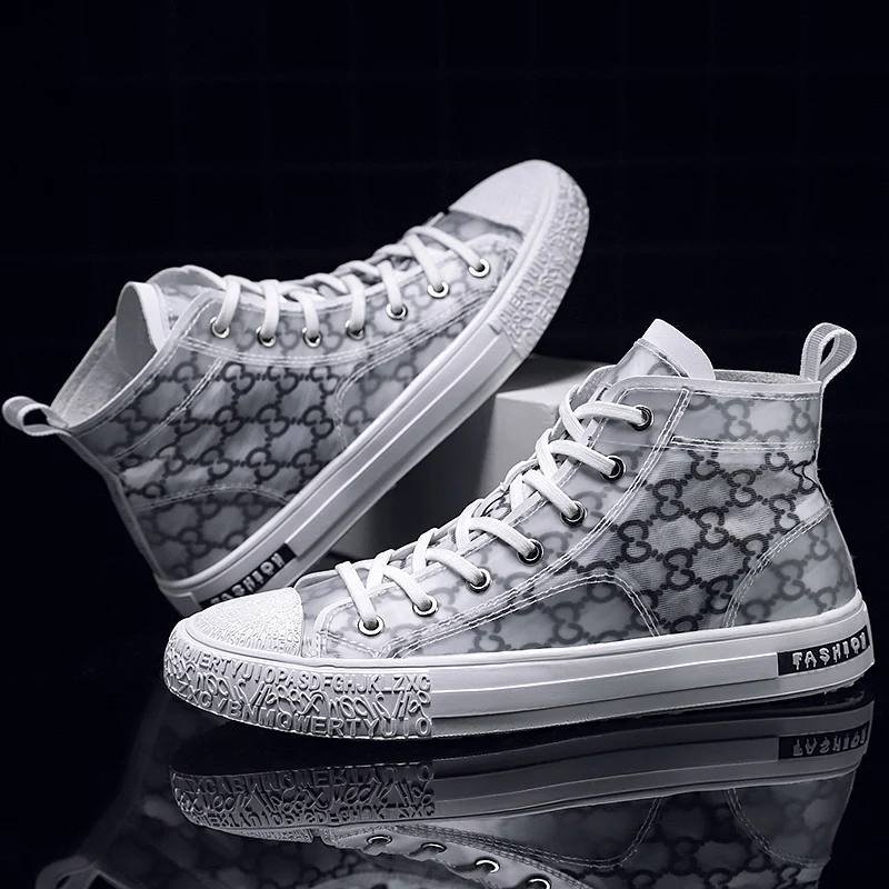 

2021 New Summer Breathable Trend Board Shoes Vulcanized Shoes Non-Slip Men's Fashion Casual Flat Shoes Korean Men's White Shoes