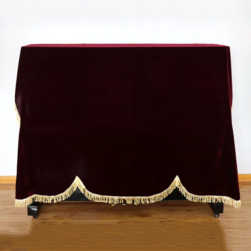 

Piano Dust Cover Household Dustproof Middle Stool Cover Texture Gold Velvet Fabric Piano Accessories Thickened Piano Cover Piano