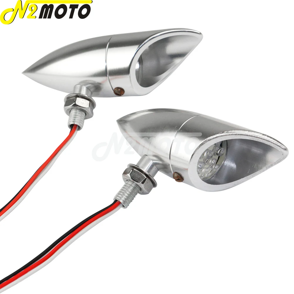 Мотоцикл 12 в светодиодный хромированный ЧПУ пуля Янтарный указатель поворота